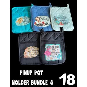 50s Housewife Pot Holders 4 - Brand New - Great Gift - Vendor Show Filler